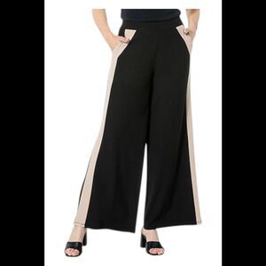 WynneLayers Women's Luxe Crepe Pant w/ Sideseam Panel Black/Sand - Regular